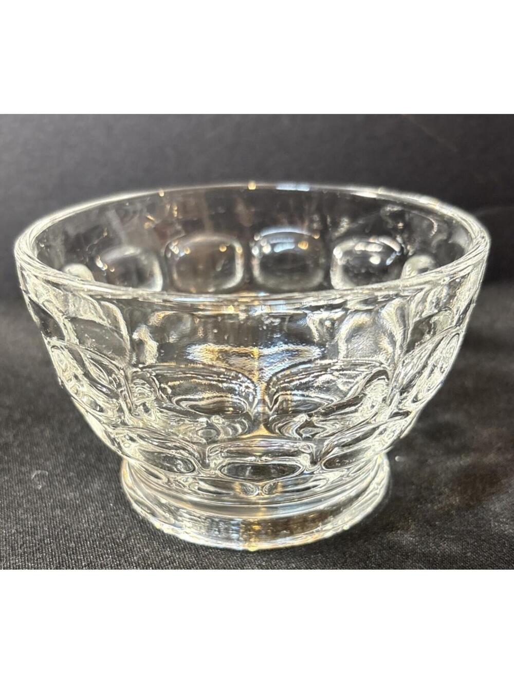 Vintage Indiana Glass Constellation Clear Flared Footed Bowl Mayonnaise Bowl 4”